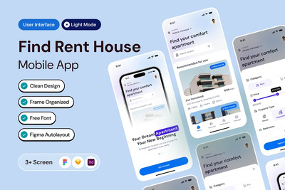房地产移动应用APP UI KIT (FIG,XD,SKETCH)