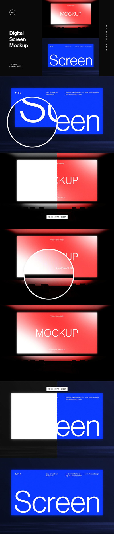 数字屏幕模型样机 (PSD)