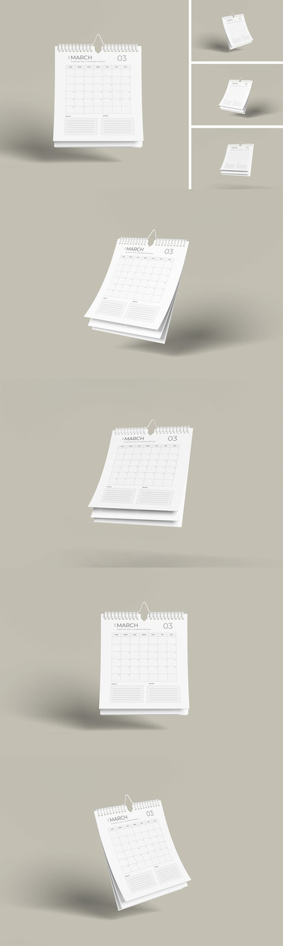 浮墙日历模型样机 (PSD,PDF)