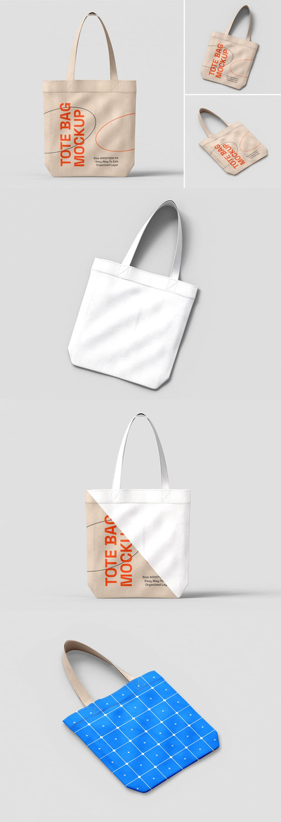 手提袋品牌模型套装样机 (PSD)