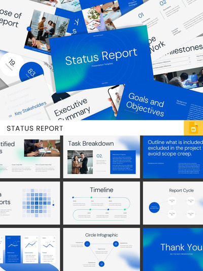 状态报告PPT模板 (PPTX)