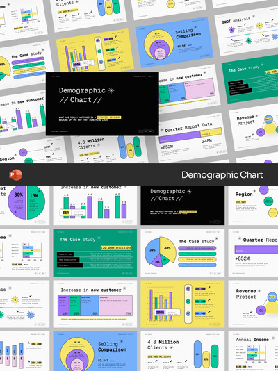 人口统计图PPT模板 (PPTX)