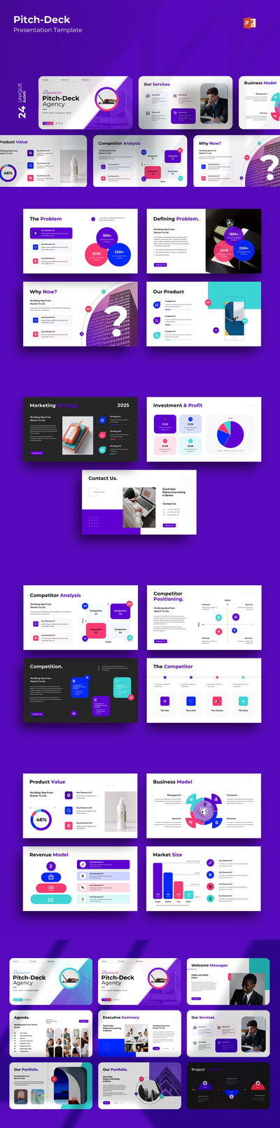 业务计划商务俯仰甲板演示模板PPT模板 (PPTX)