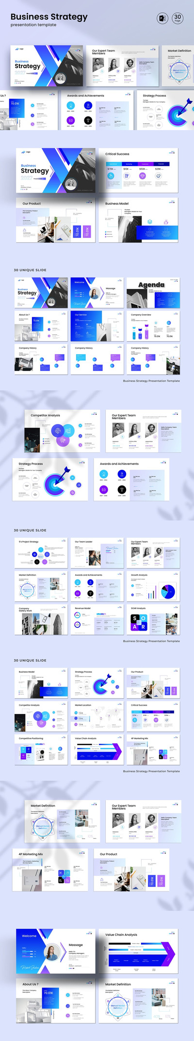 业务策略演示模板PPT模板 (PPTX)