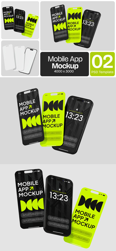 移动应用模型样机 (PSD)