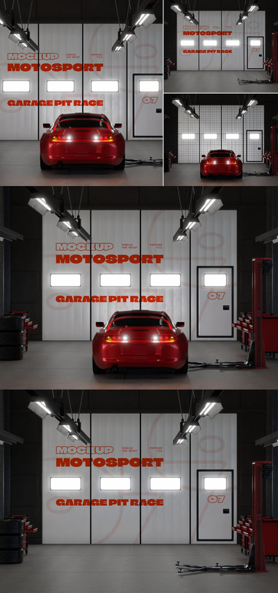 车库墙模型样机 (PSD)