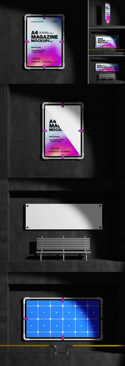 标牌品牌模型套件样机 (PSD,FIG)