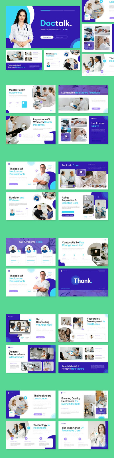 卫生保健PPT模板 (PPTX,PPT)