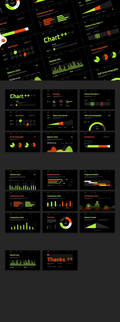 图表信息图表PPT模板 (PPTX)
