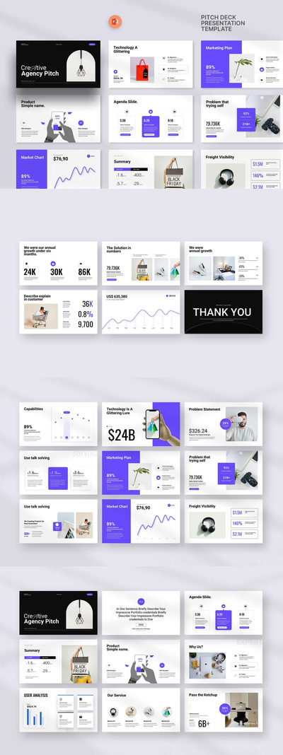 创意代理商俯仰甲板PPT模板 (PPTX)