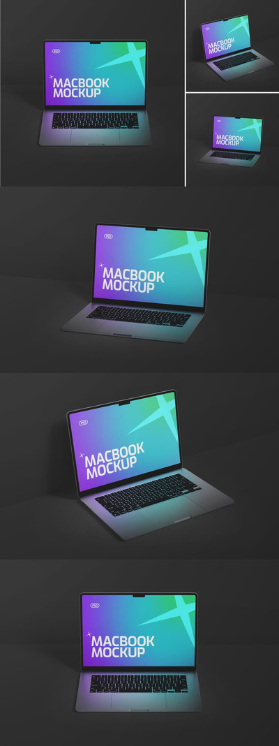 MacBook电脑模型样机 (PSD)