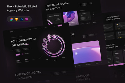 未来派数字代理网站 (FIG,PSD,SKETCH,XD)
