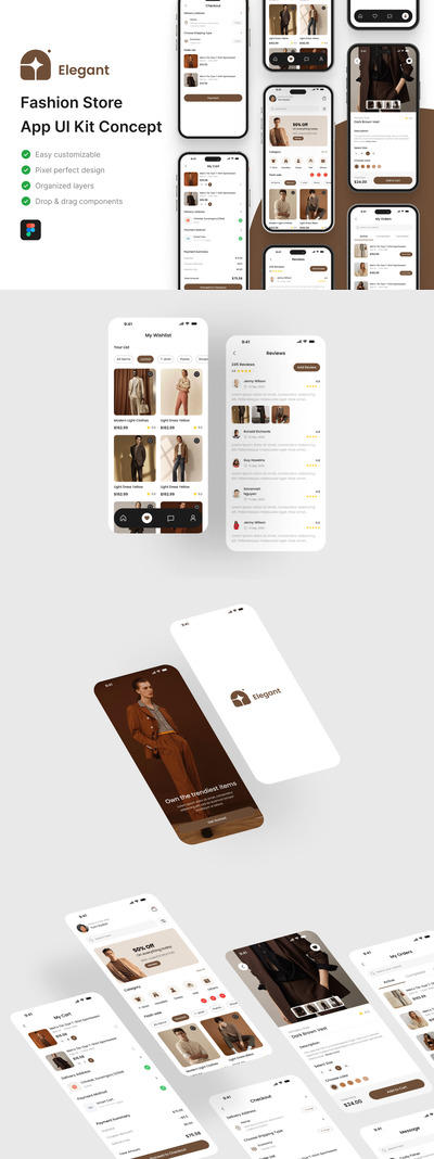 时尚商店应用APP UI KIT (FIG)