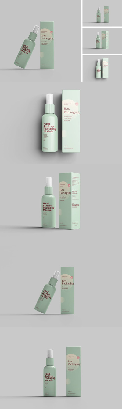 洗手液瓶和盒子模型样机 (PSD)