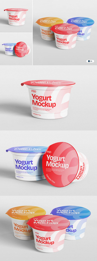 酸奶包装模型样机 (PSD)