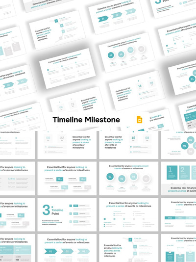 时间轴里程碑PPT模板 (PPTX)