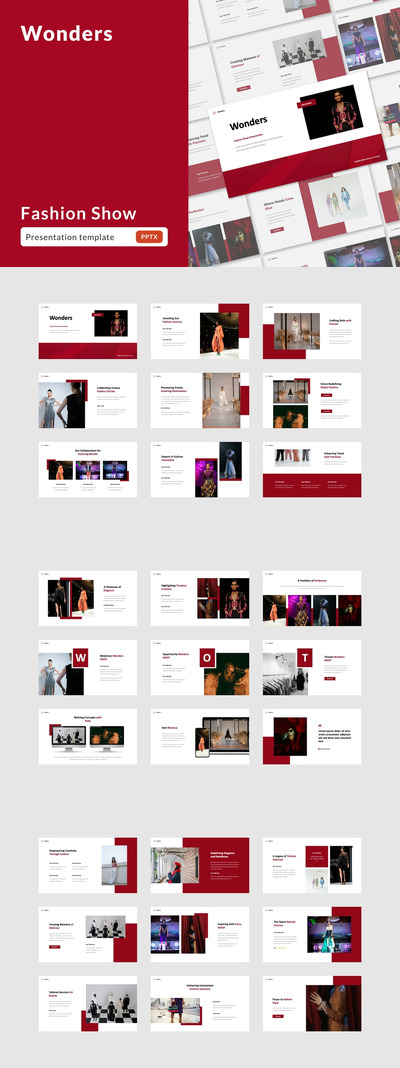时装秀PPT模板 (PPTX)