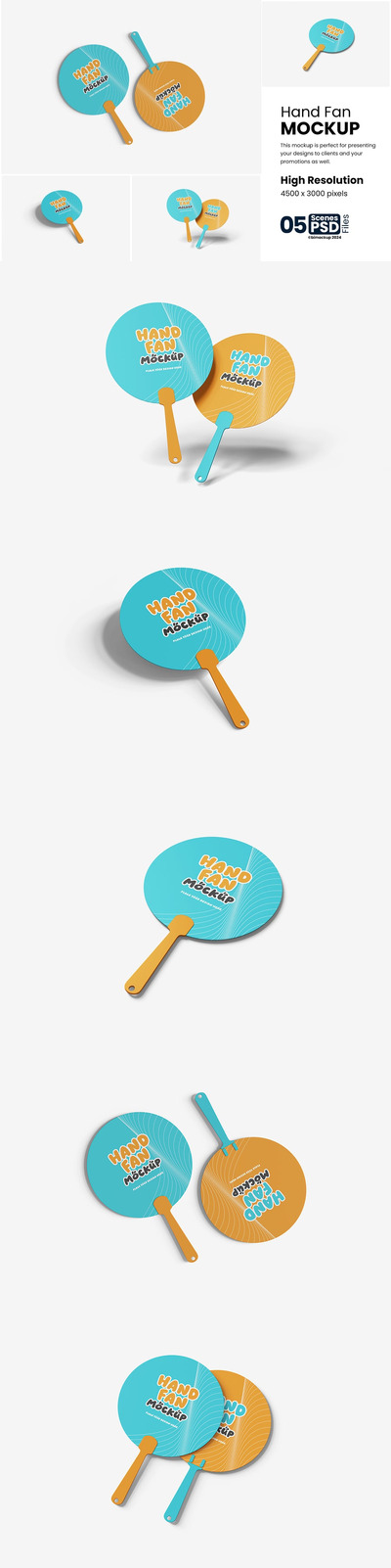广告扇设计模型样机 (PSD)