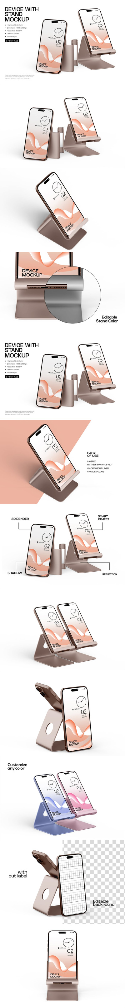 UI/UX设计师的智能手机模型样机 (PSD)