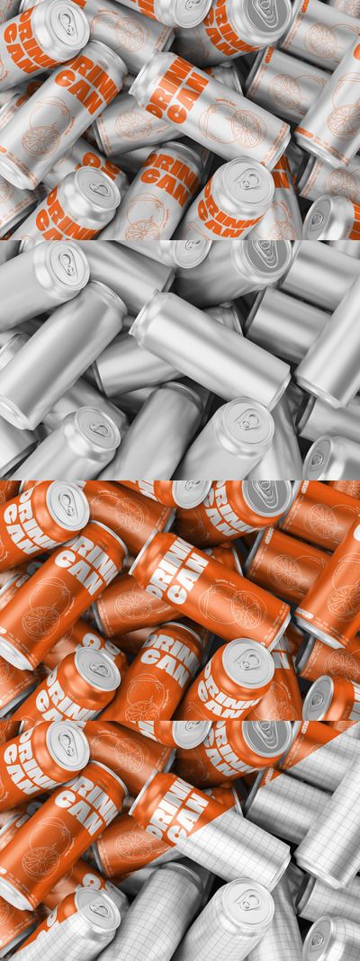 喝酒易拉罐模型样机 (PSD)