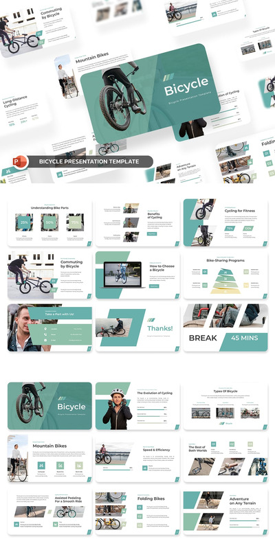 自行车运动PPT模板 (PPTX)