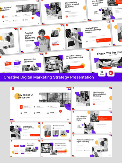 创意数字营销策略PPT模板 (PPT,PPTX)