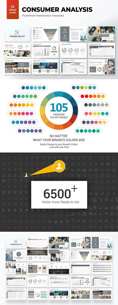 消费者分析PPT模板 (PPTX)