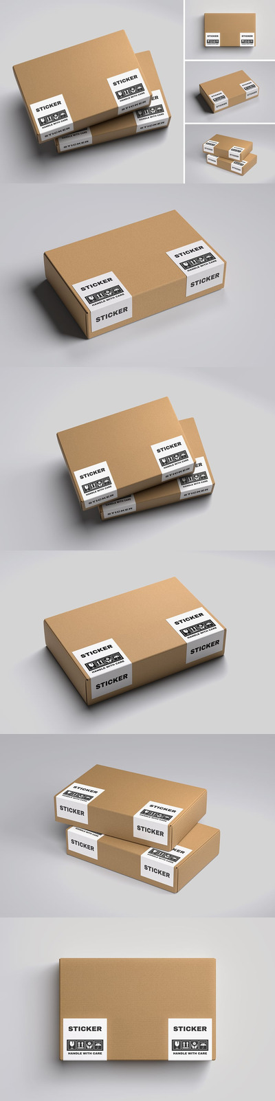 贴纸盒模型样机 (PSD)