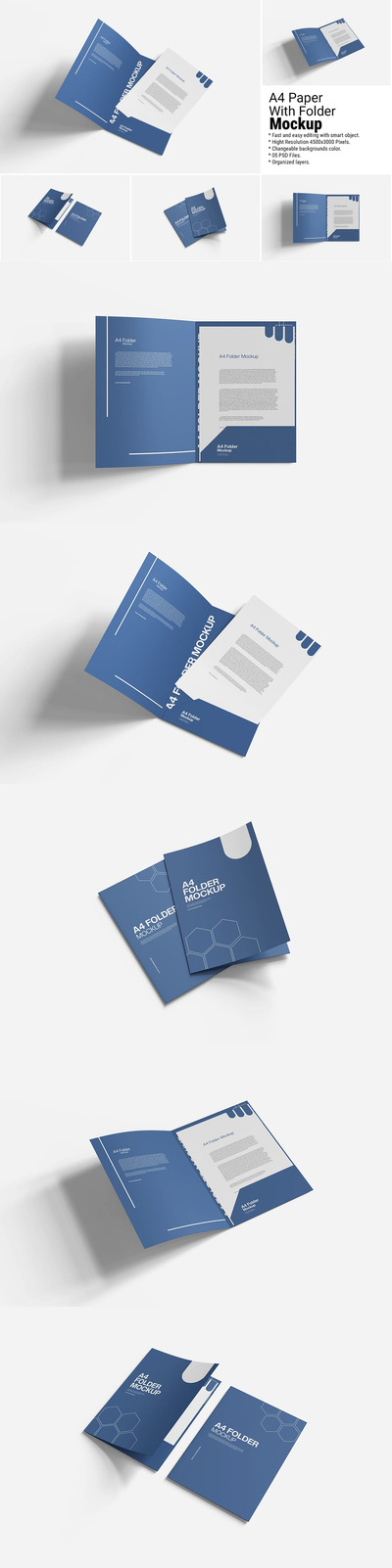A4文件夹模型样机 (PSD)