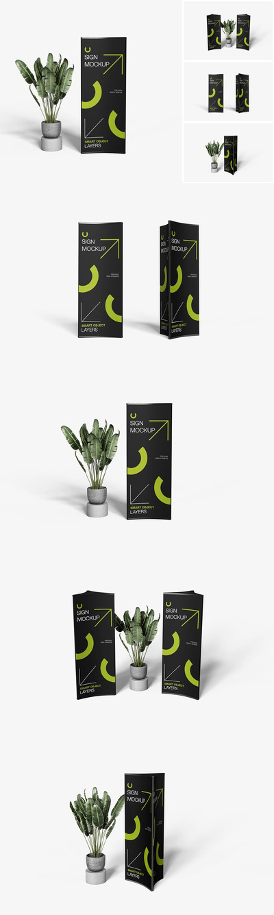 垂直标识标志模型样机 (PSD)