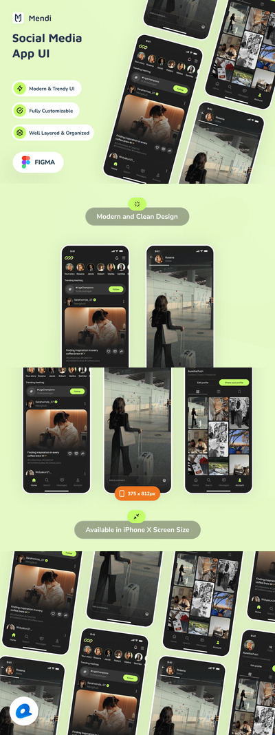 社交媒体应用APP UI KIT (FIG)