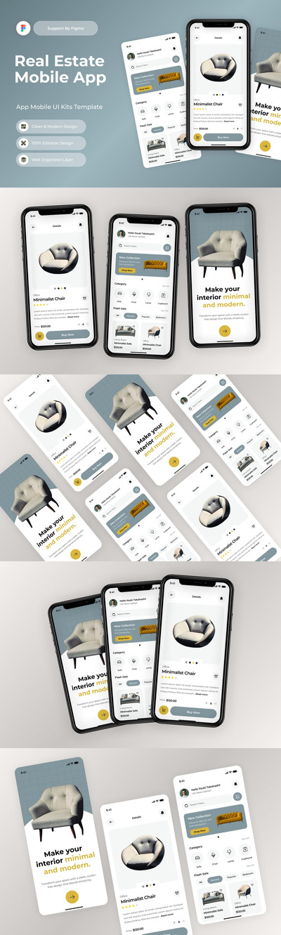 房地产移动应用APP UI KIT (FIG)