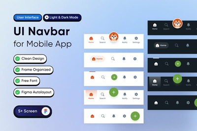 APP UI导航条组件模板 UI KIT (FIG)