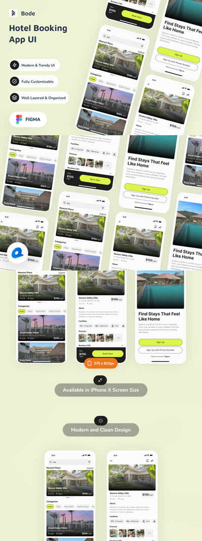 酒店预订应用APP UI KIT (FIG)