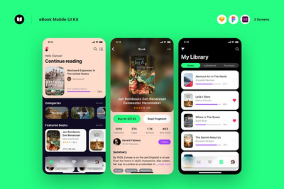 电子书移动APP UI KIT (SKETCH,FIG,XD)