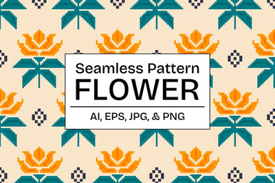矢量花图案 (AI,EPS,JPG,PNG)