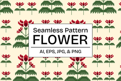 矢量花图案 (AI,EPS,JPG,PNG)