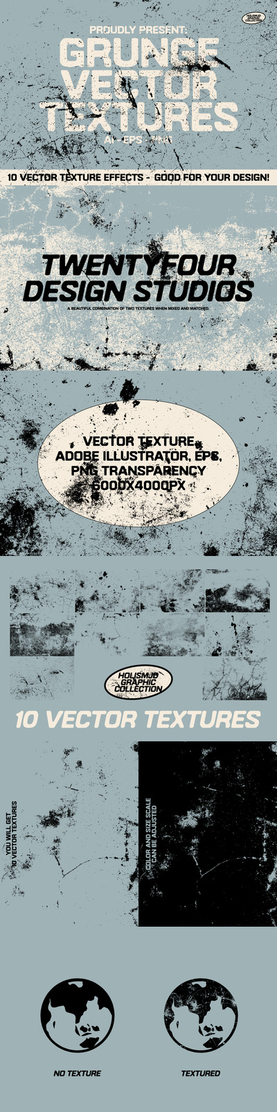 10个粗糙矢量纹理 (AI,EPS,PNG,SVG)