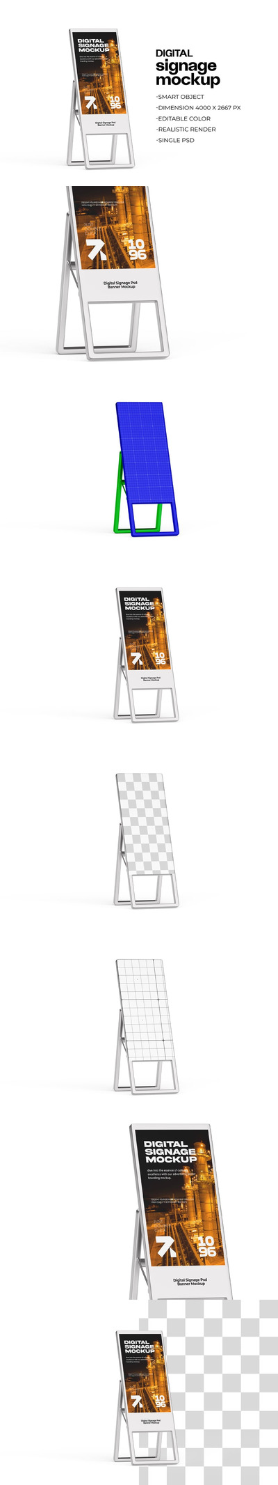 道路广告摊模型样机 (PSD)