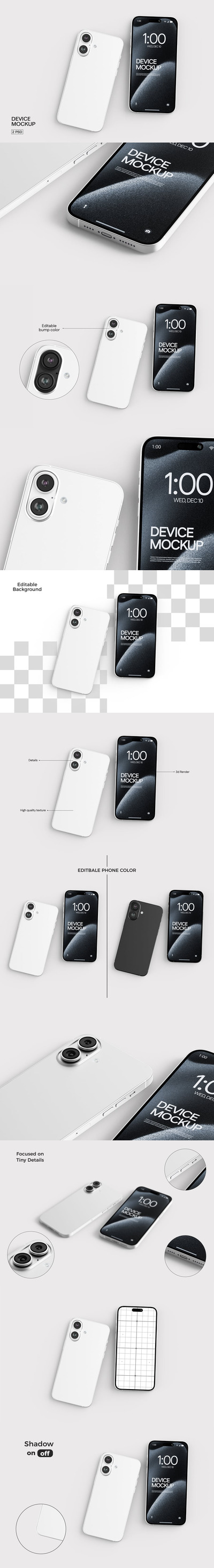 智能手机设备模型样机 (PSD)