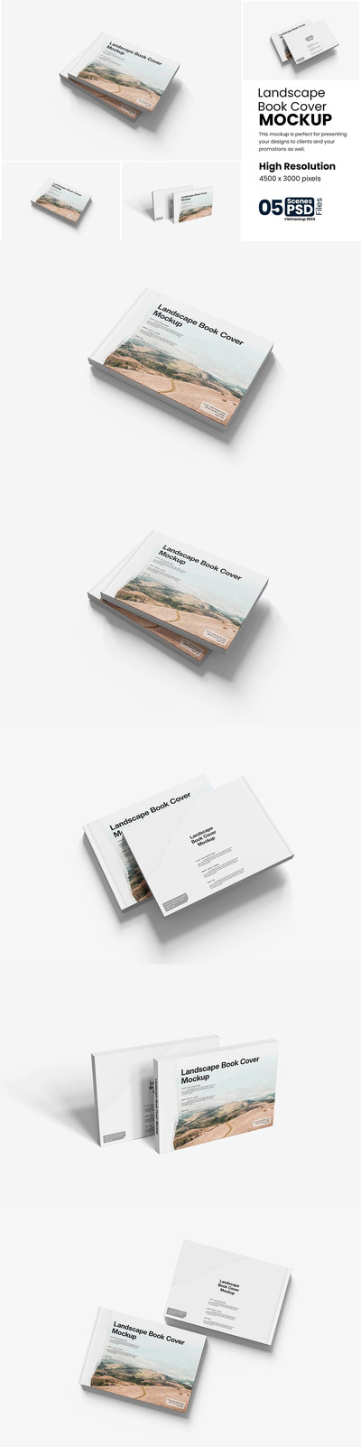 景观书封面模型样机 (PSD)