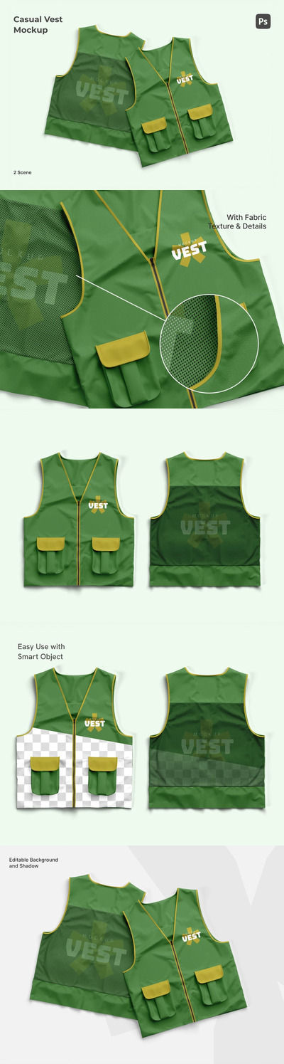 休闲背心模型样机 (PSD)