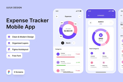 费用记账移动应用APP UI KIT (FIG)