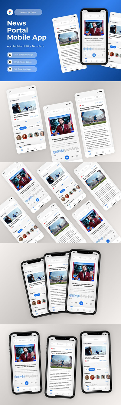新闻门户移动应用APP UI KIT (FIG)