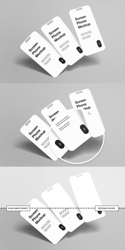 屏幕手机模型样机 (PSD)