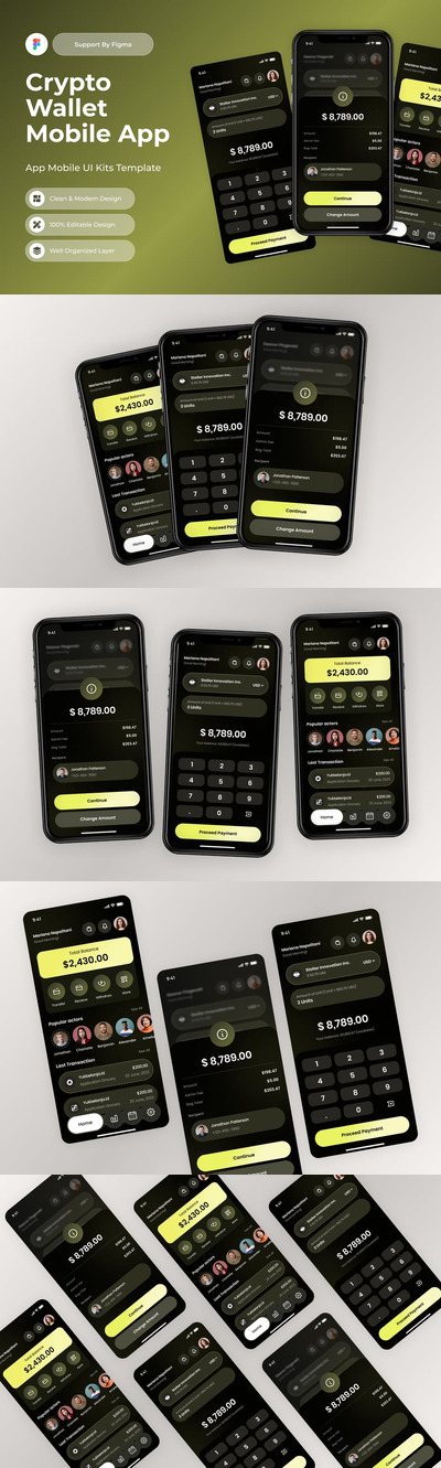 加密钱包移动应用APP UI KIT (FIG)