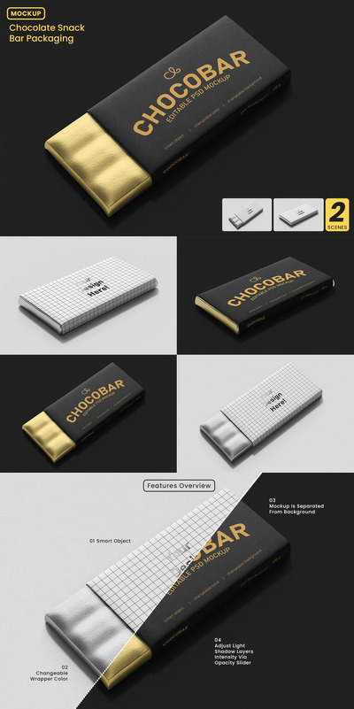 巧克力吧模型样机 (PSD)