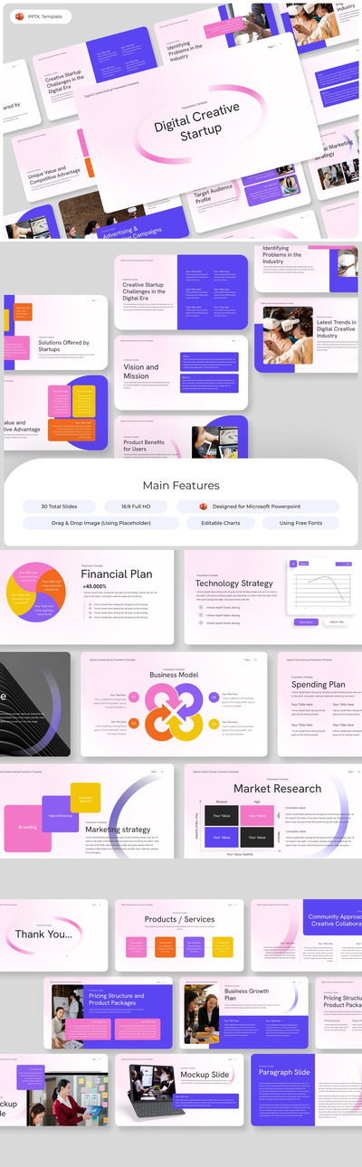 数字启动PPT模板 (PPTX)