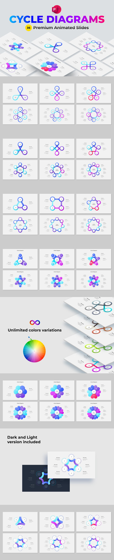 循环动画PowerPoint信息图表图PPT模板 (PPTX)