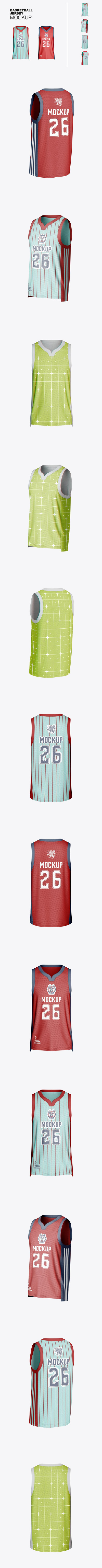 篮球球衣模型样机 (PSD)